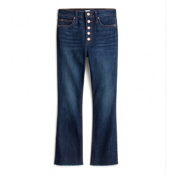 J.Crew 9” Demi-Boot Crop Jeans 28P Dark Wash - Picture 2 of 13